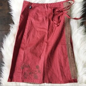 Horny Toad wrap skirt with floral detailing